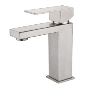 Vòi lavabo nóng lạnh vuông inox mờ LK-6911B