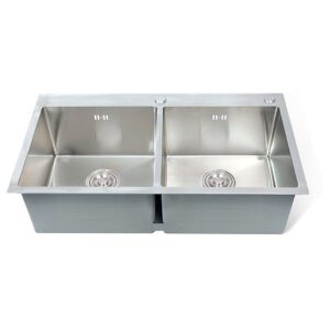 Chậu rửa chén đôi Inox 304 bóng LK-8245D-02